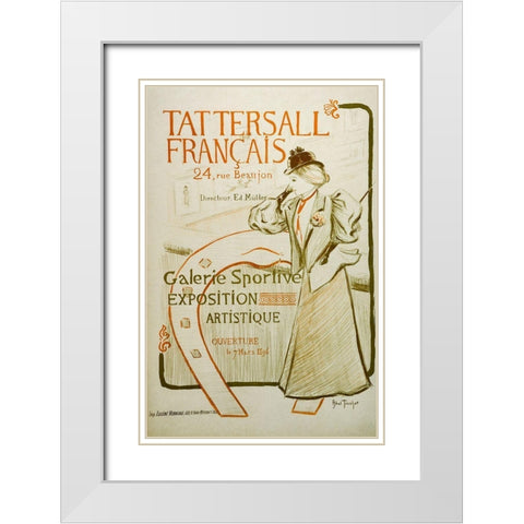 Tattersall-FrenchÂ Vintage Poster White Modern Wood Framed Art Print with Double Matting by Abel-Truchet, Louis