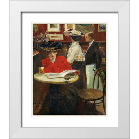 Le Lapin Agile-Montmartre White Modern Wood Framed Art Print with Double Matting by Abel-Truchet, Louis