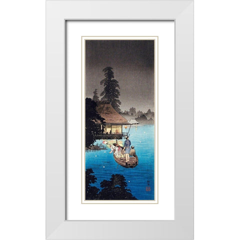 Enjoying Evening Cool White Modern Wood Framed Art Print with Double Matting by Takahashi, Hiroaki