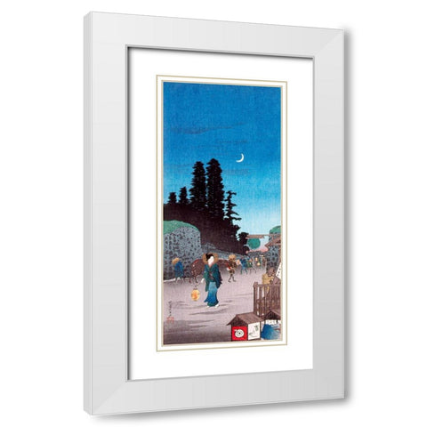 The Big Gate at Yotsuya White Modern Wood Framed Art Print with Double Matting by Takahashi, Hiroaki