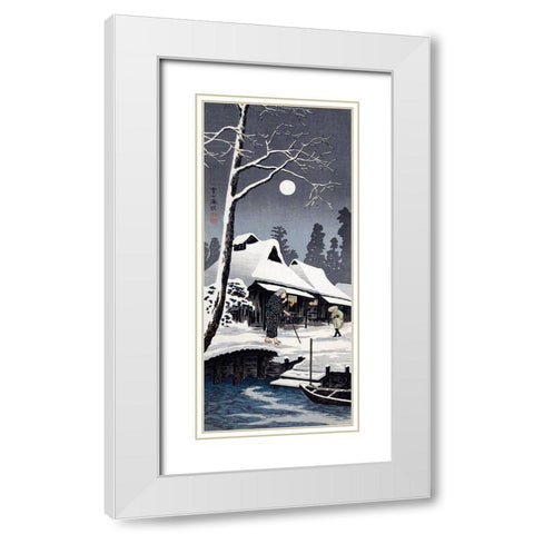 Moonlight on Snow White Modern Wood Framed Art Print with Double Matting by Takahashi, Hiroaki