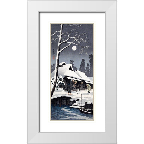 Moonlight on Snow White Modern Wood Framed Art Print with Double Matting by Takahashi, Hiroaki