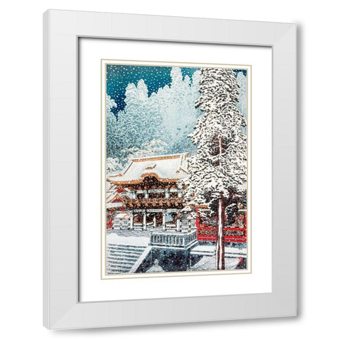 The Yomei Gate at Nikko White Modern Wood Framed Art Print with Double Matting by Takahashi, Hiroaki