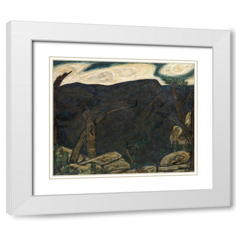 The Dark Mountain-No 2 White Modern Wood Framed Art Print with Double Matting by Hartley, Marsden