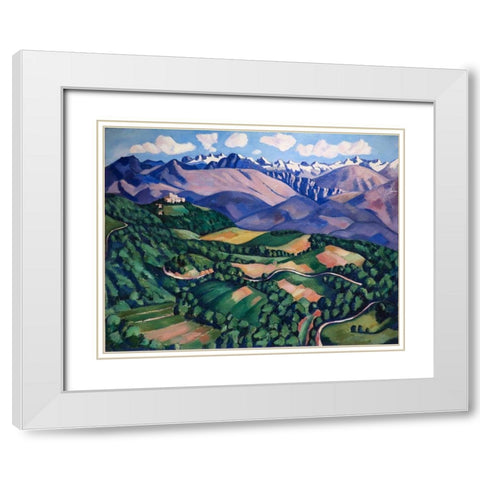 Purple Mountains-Vence White Modern Wood Framed Art Print with Double Matting by Hartley, Marsden