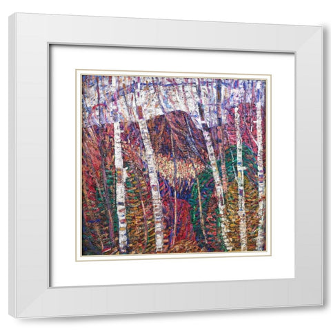 White Birches White Modern Wood Framed Art Print with Double Matting by Hartley, Marsden