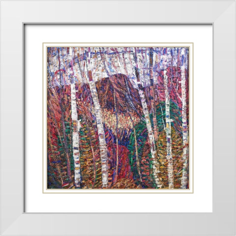 White Birches White Modern Wood Framed Art Print with Double Matting by Hartley, Marsden
