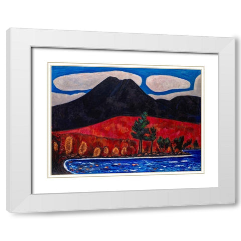 Mt Katahdin-Maine-Autumn White Modern Wood Framed Art Print with Double Matting by Hartley, Marsden