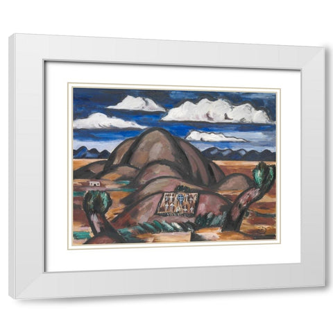 Cemetery-New Mexico White Modern Wood Framed Art Print with Double Matting by Hartley, Marsden