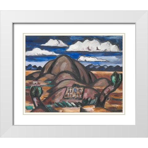 Cemetery-New Mexico White Modern Wood Framed Art Print with Double Matting by Hartley, Marsden