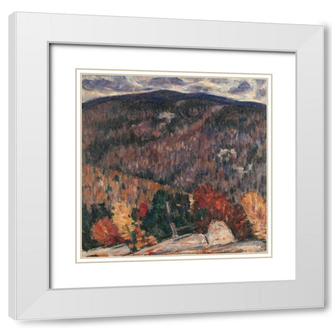 Landscape No 25 White Modern Wood Framed Art Print with Double Matting by Hartley, Marsden