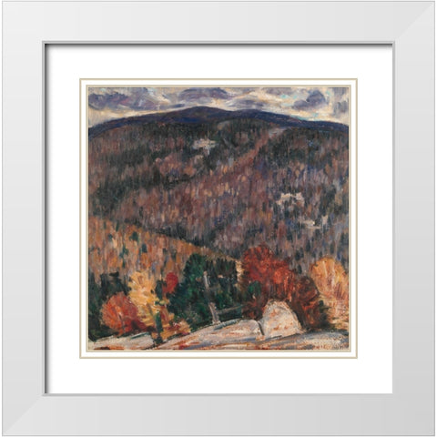 Landscape No 25 White Modern Wood Framed Art Print with Double Matting by Hartley, Marsden