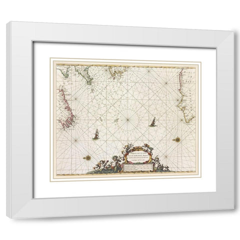 Paskaert vant in comen vant Canaal White Modern Wood Framed Art Print with Double Matting by Goos, Pieter