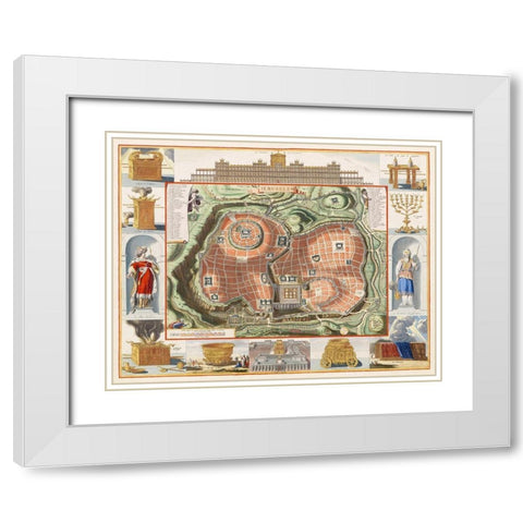 View of Jerusalems Temple Mount from the East White Modern Wood Framed Art Print with Double Matting by The Rijksmuseum