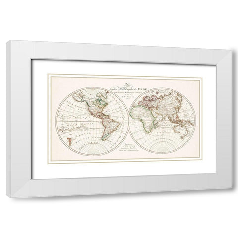 The two hemispheres of the earth 1807 White Modern Wood Framed Art Print with Double Matting by Schneider und Weigelsehen
