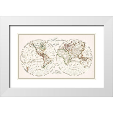 The two hemispheres of the earth 1807 White Modern Wood Framed Art Print with Double Matting by Schneider und Weigelsehen