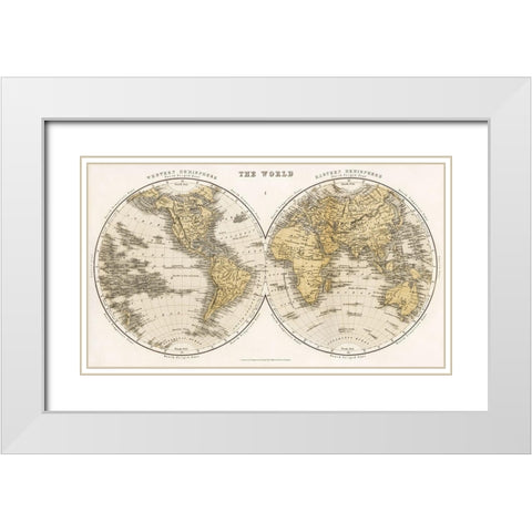 A Cyclopedia of Geography 1859 White Modern Wood Framed Art Print with Double Matting by Bryce, James