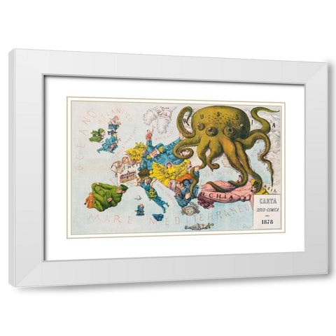 Papagallo no15 the Russian Octopus Year VI White Modern Wood Framed Art Print with Double Matting by Grossi, Augusto