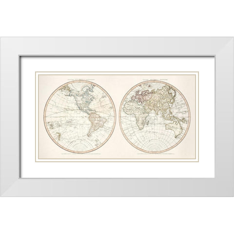 New World 1786 White Modern Wood Framed Art Print with Double Matting by Faden, William