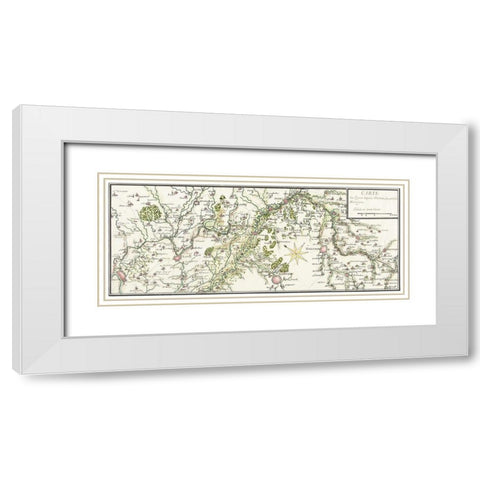 Drawn map of the French lines in Brabant White Modern Wood Framed Art Print with Double Matting by Vintage Maps