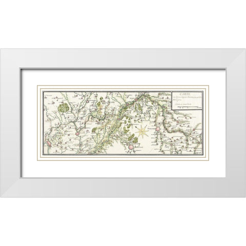 Drawn map of the French lines in Brabant White Modern Wood Framed Art Print with Double Matting by Vintage Maps