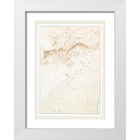Topographic map of the ruins of Thebes White Modern Wood Framed Art Print with Double Matting by d Avennes, Emile Prisse