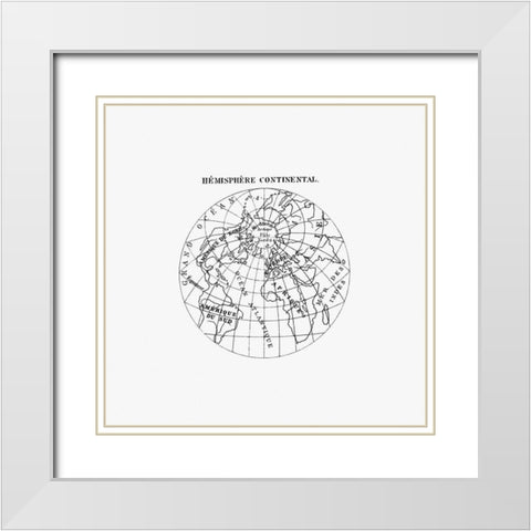 World atlas from Voyeurs Checklist 1881 White Modern Wood Framed Art Print with Double Matting by British Library