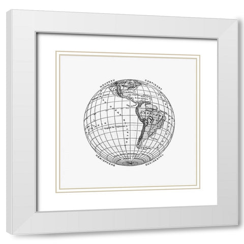 World atlas from The Practical Teaching of Geography 1878 White Modern Wood Framed Art Print with Double Matting by British Library
