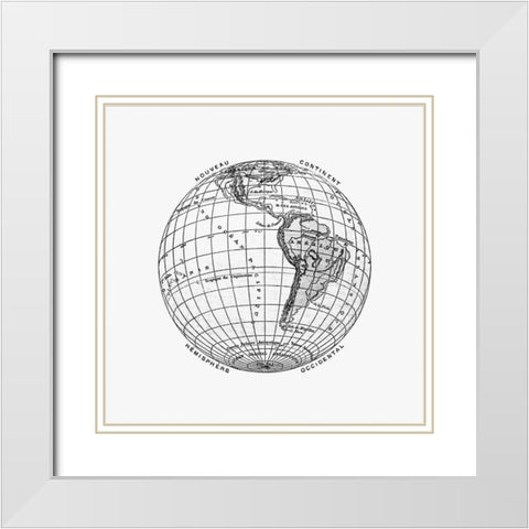 World atlas from The Practical Teaching of Geography 1878 White Modern Wood Framed Art Print with Double Matting by British Library
