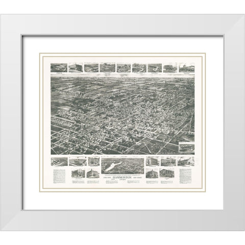 Hammonton-New Jersey 1926 White Modern Wood Framed Art Print with Double Matting by Vintage Places