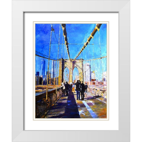 Brooklyn Heights White Modern Wood Framed Art Print with Double Matting by Ghanooni, Sarah