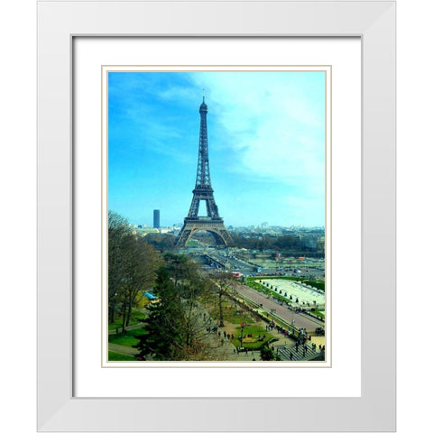 Eiffel Tower Skies White Modern Wood Framed Art Print with Double Matting by Ghanooni, Sarah
