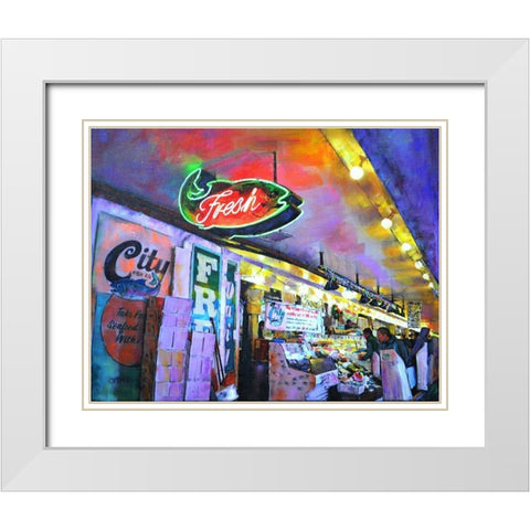 Fresh Fish White Modern Wood Framed Art Print with Double Matting by Ghanooni, Sarah