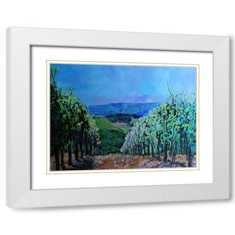 Hillsides of Tuscany White Modern Wood Framed Art Print with Double Matting by Ghanooni, Sarah