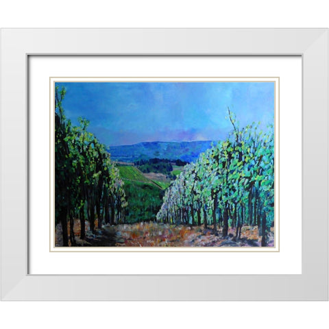 Hillsides of Tuscany White Modern Wood Framed Art Print with Double Matting by Ghanooni, Sarah