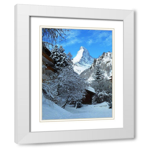 Mountain Tops White Modern Wood Framed Art Print with Double Matting by Ghanooni, Sarah