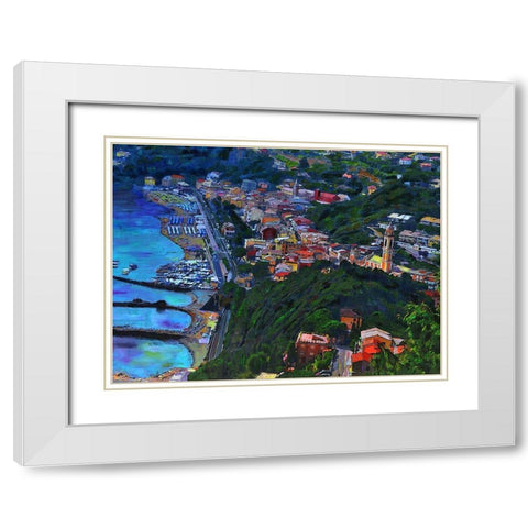 Seaside in Italy White Modern Wood Framed Art Print with Double Matting by Ghanooni, Sarah