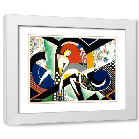 The Thundershower White Modern Wood Framed Art Print with Double Matting by Sayen, Henry Lyman