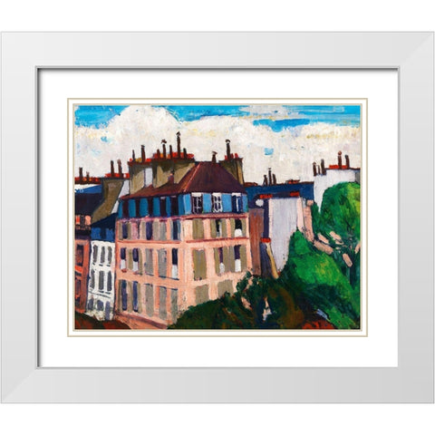 Rooftops-Paris White Modern Wood Framed Art Print with Double Matting by Sayen, Henry Lyman
