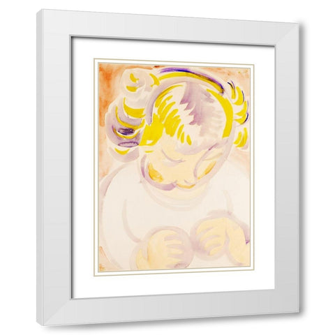 The Artists Daughter White Modern Wood Framed Art Print with Double Matting by Sayen, Henry Lyman