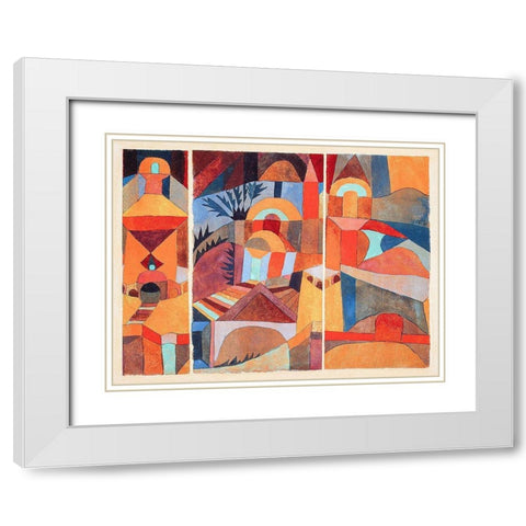 Temple Gardens White Modern Wood Framed Art Print with Double Matting by Klee, Paul