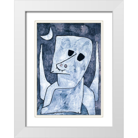 Angel Applicant White Modern Wood Framed Art Print with Double Matting by Klee, Paul
