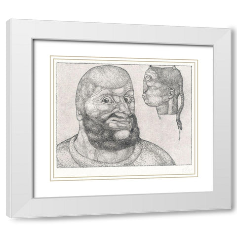 Perseus White Modern Wood Framed Art Print with Double Matting by Klee, Paul