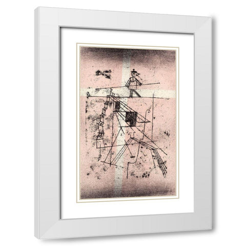 The Tight Rope Walker White Modern Wood Framed Art Print with Double Matting by Klee, Paul