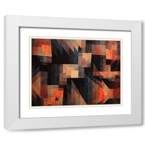 Abstract 1921 White Modern Wood Framed Art Print with Double Matting by Klee, Paul
