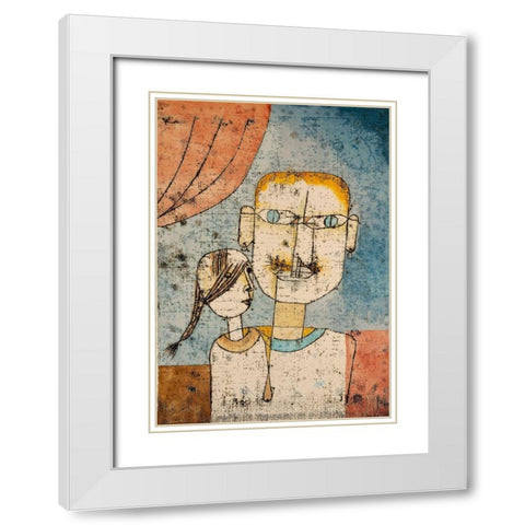 Adam and Little Eve 1921 White Modern Wood Framed Art Print with Double Matting by Klee, Paul