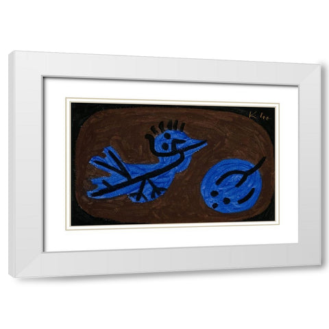 Blue Bird Pumpkin 1939 White Modern Wood Framed Art Print with Double Matting by Klee, Paul