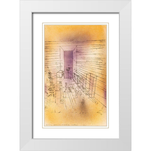 Ghost Chamber with the Tall Door 1925 White Modern Wood Framed Art Print with Double Matting by Klee, Paul