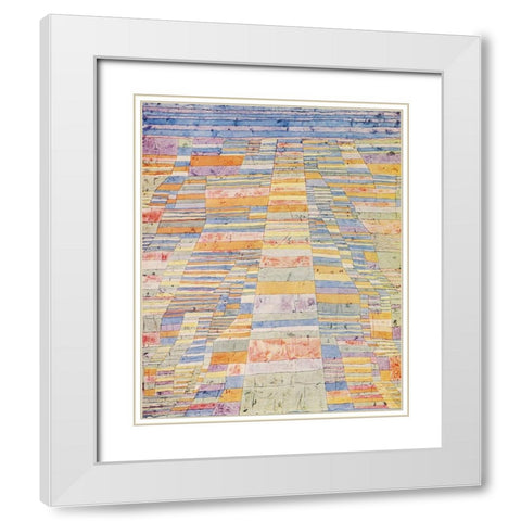 Main Road and Secondary Road 1929 White Modern Wood Framed Art Print with Double Matting by Klee, Paul