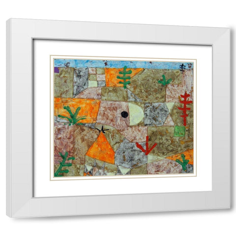 Gardens in the South White Modern Wood Framed Art Print with Double Matting by Klee, Paul